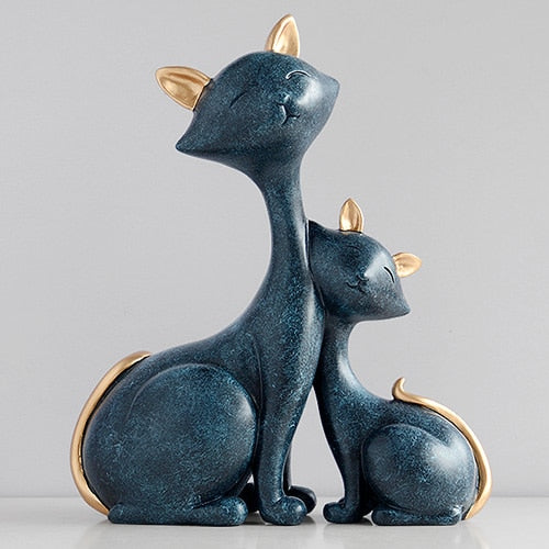 Resin Cat Figurines Miniatures Decorative Animals desktop gift cat statue ornaments home decoration casa living room accessories