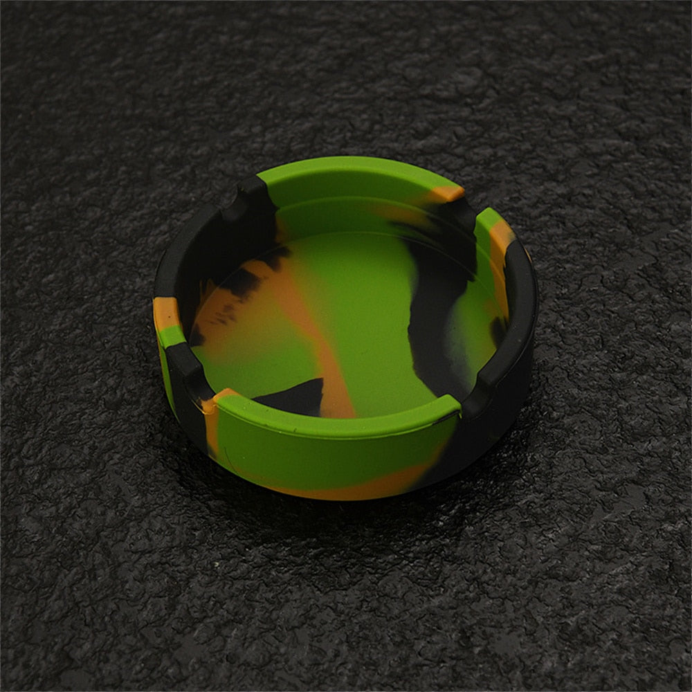 Luminous Silicone Ashtray Premium Rubber High Temperature Heat Resistant Anti-fall Round Design Ashtray Cigarette accessories