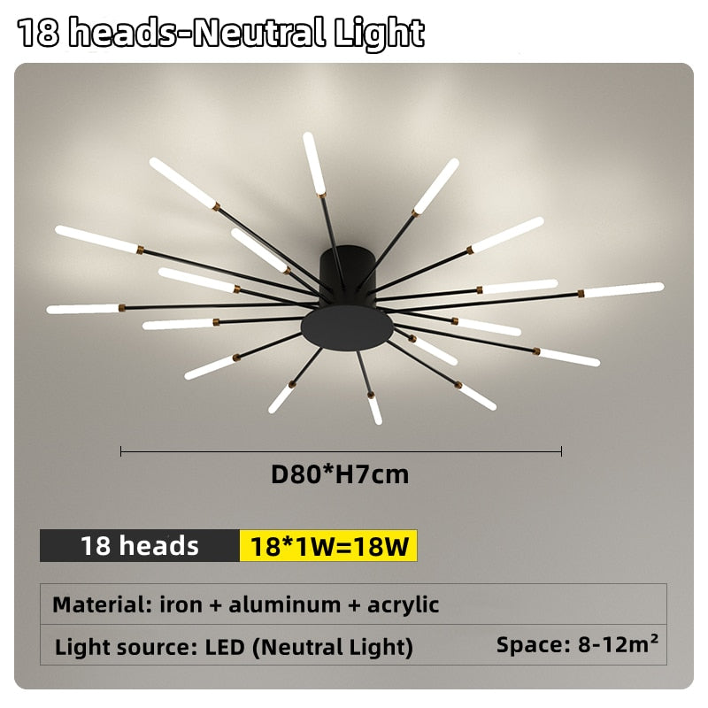 Hot Sale Fireworks Led Chandelier For Living Room Bedroom Home Chandelier Dimmable Led Ceiling Chandelier With Remote Control