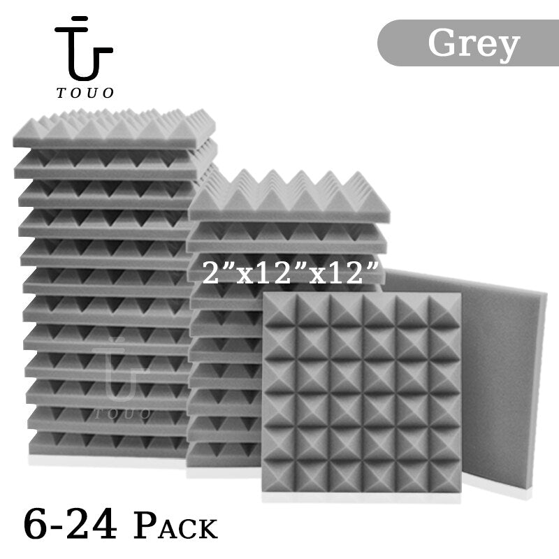 TOUO Acoustic Foam Panels 6/12/24 Wall Soundproof For Music Studio Soundproofing Foam Insulation Door Home Accessories