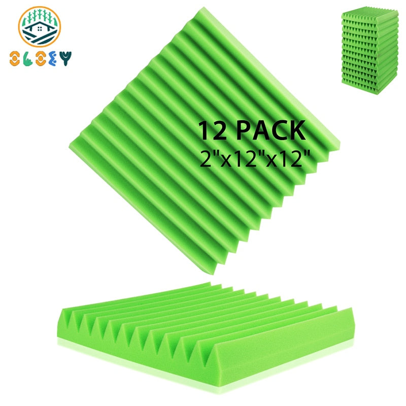 Studio Soundproofing Foam Wedge Tiles 12 Pcs Acoustic Foam Sound Insulation Padding For Office Recoding Studio Home Accessories