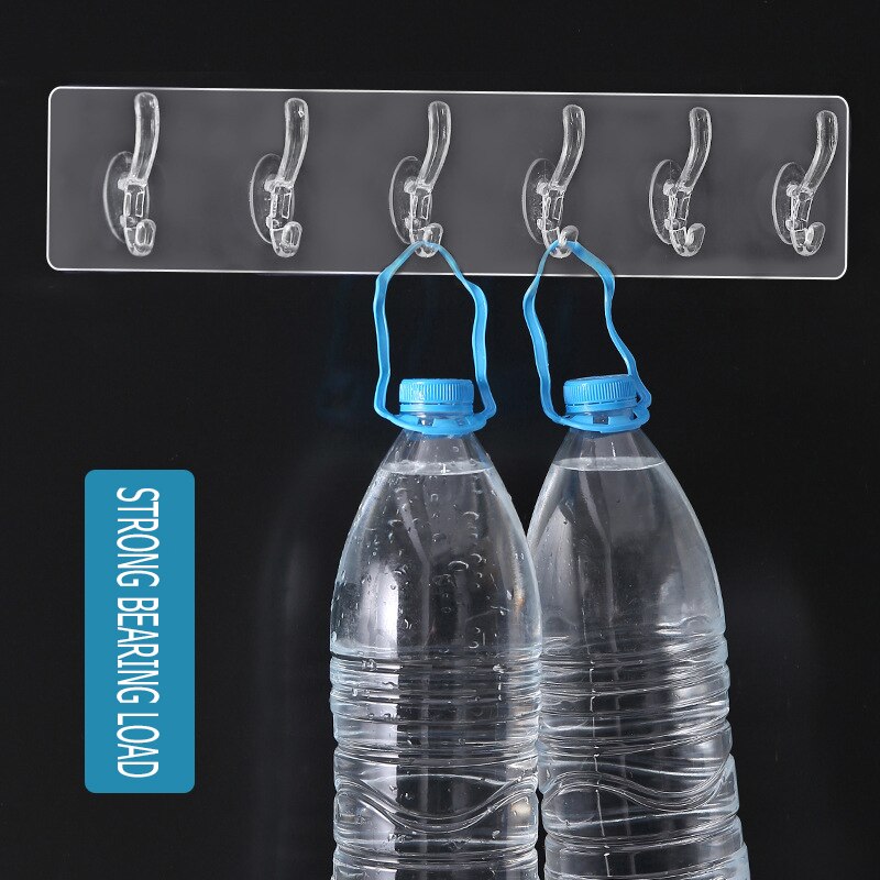 Transparent Sticky Hook Wall Hooks Adhesive Sticker Hanger Decor Wall Hanging Waterproof Invisible Strong Bathroom Accessories