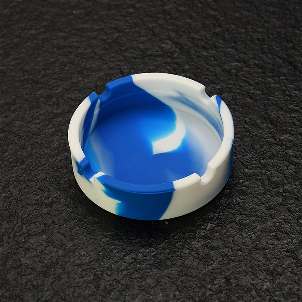 Luminous Silicone Ashtray Premium Rubber High Temperature Heat Resistant Anti-fall Round Design Ashtray Cigarette accessories