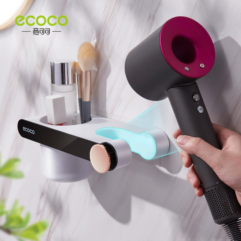 Ecoco Hair Dryer Holder Curling Iron Shelf For Bathroom Storage Rack Hair Straightener Organizer Bathroom Accessories Set Home