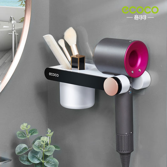 Ecoco Hair Dryer Holder Curling Iron Shelf For Bathroom Storage Rack Hair Straightener Organizer Bathroom Accessories Set Home