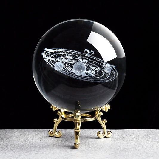 galactic system Figurine Ornaments Feng Shui Crystal Ball Office Home Desk Decoration Accessories Modern Art  Decoration Craft