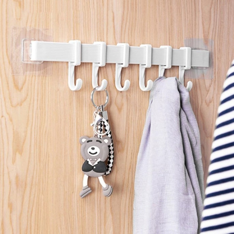 Kitchen Hook Rack No Punching Hanging Rod Rack Strong Adhesive Toilet Wall Clothes Hook Towel Home Storage Accessories 2022 New