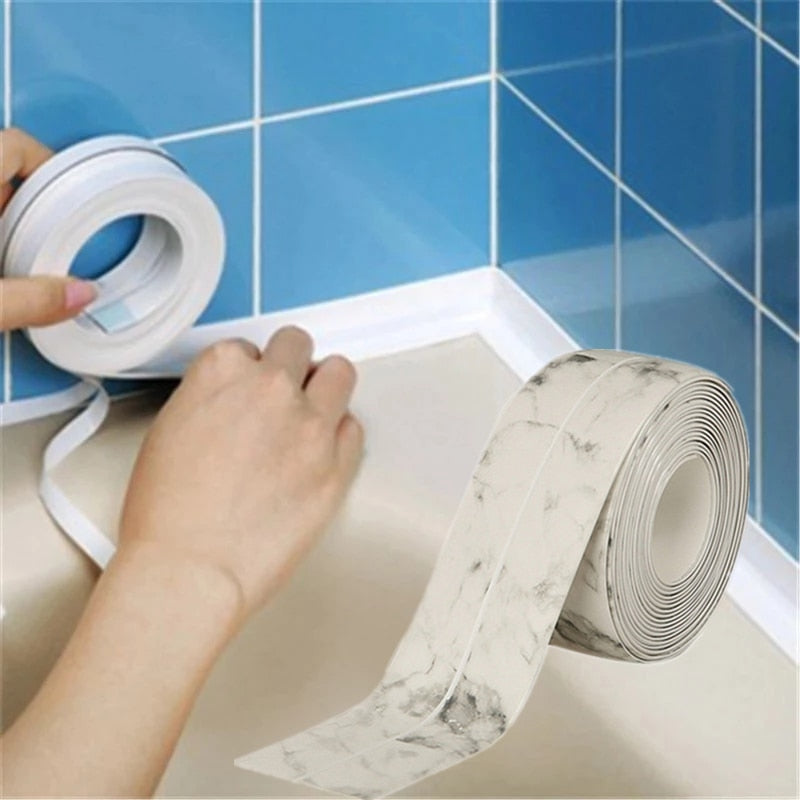 For Bathroom Kitchen Accessories Shower Bath Sealing Strip Tape Caulk Strip Self Adhesive Waterproof Wall Sticker Sink Edge Tape