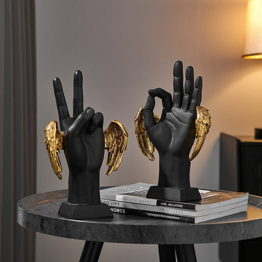 Modern Style Decoration Creative Gesture Ornaments Desk Accessories Miniature Figurines Luxury Home Decor Modern Resin Sculpture