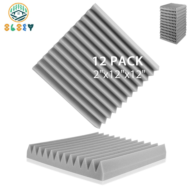 Studio Soundproofing Foam Wedge Tiles 12 Pcs Acoustic Foam Sound Insulation Padding For Office Recoding Studio Home Accessories